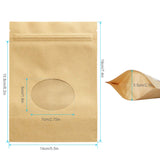 SumDirect Kraft Paper Bags Zip Lock Stand-up Reusable Sealing Food Pouches with Transparent Window and Tear Notch for Storing,Cookie,Dried