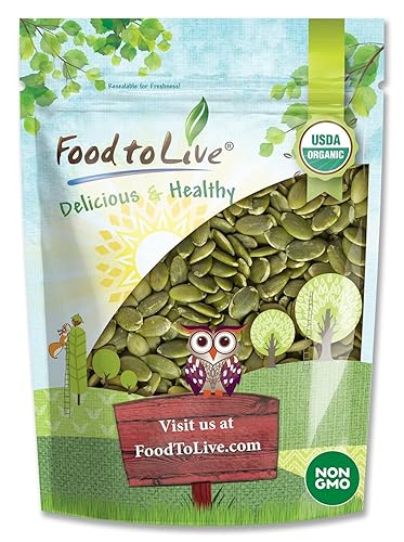 Food to Live Organic Raw Pepitas, 4 Pounds - Non-GMO, Pumpkin Seed Kernels, Unsalted, No Oil, No Shell, Vegan, Kosher, Bulk. Keto Snack.
