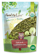 Food to Live Organic Raw Pepitas, 4 Pounds - Non-GMO, Pumpkin Seed Kernels, Unsalted, No Oil, No Shell, Vegan, Kosher, Bulk. Keto Snack.