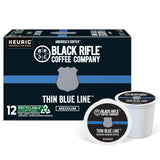 Black Rifle Coffee Company Thin Blue Line, 12 Count, Medium Roast K Cups - Single Serve K Cups Coffee Pods - Kcup Pods Compatible with Keurig 1.0