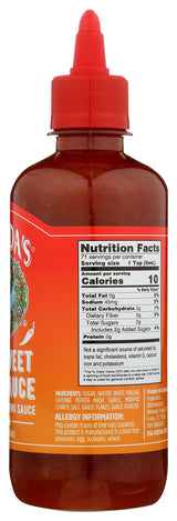 Melinda’s Thai Sweet Chili - Sweet and Mild Asian Chili Sauce Made with Whole Fresh Ingredients - Gourmet Hot & Dipping Sauce - Keto Friendly - 12oz