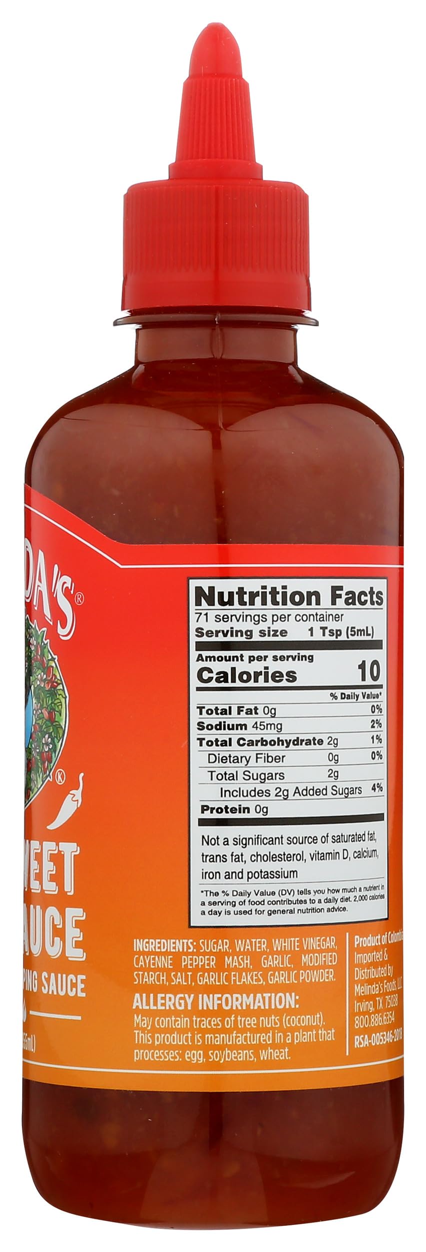 Melinda’s Thai Sweet Chili - Sweet and Mild Asian Chili Sauce Made with Whole Fresh Ingredients - Gourmet Hot & Dipping Sauce - Keto Friendly - 12oz