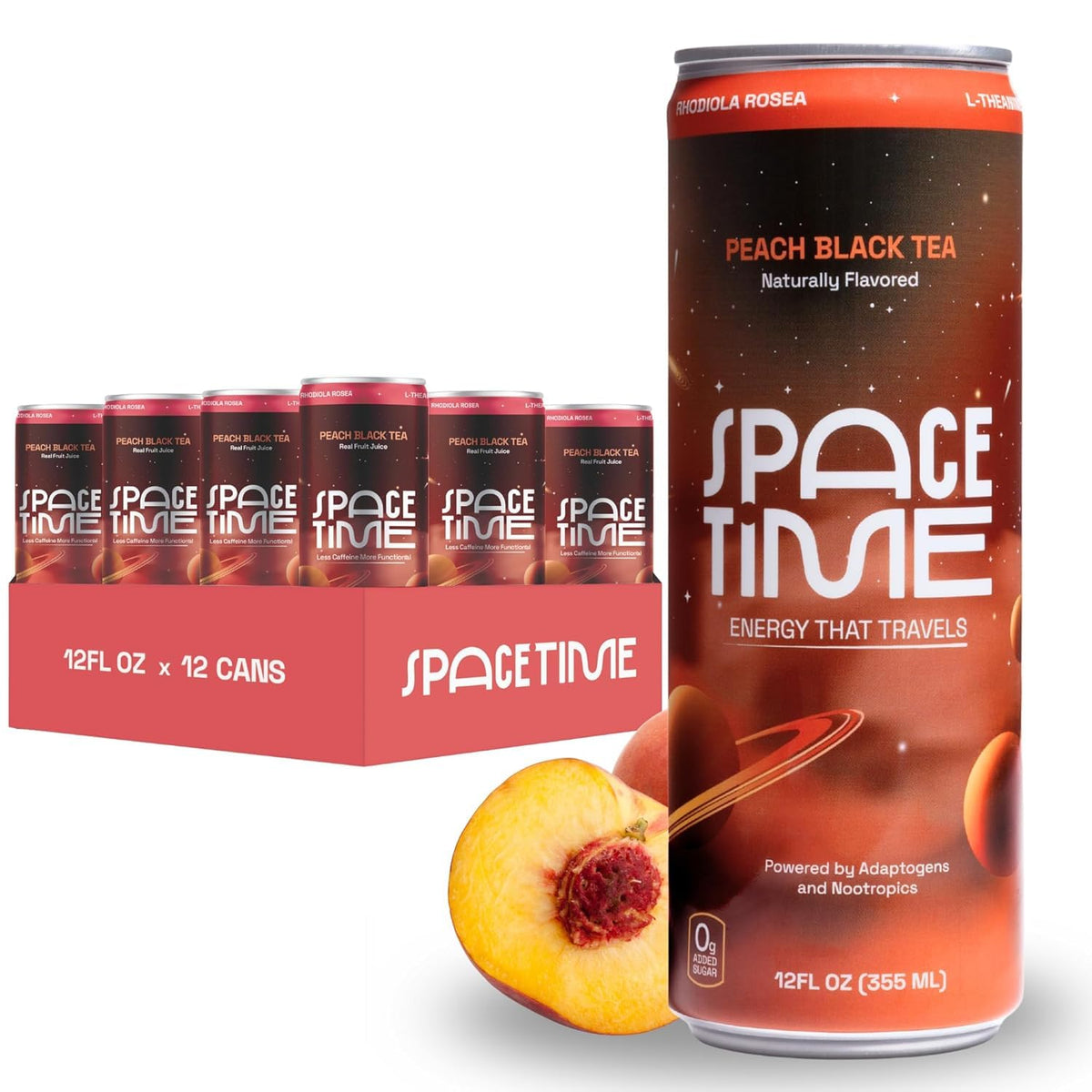 SpaceTime Productivity & Focus Energy Drink, Real Juice Nootropic Drink