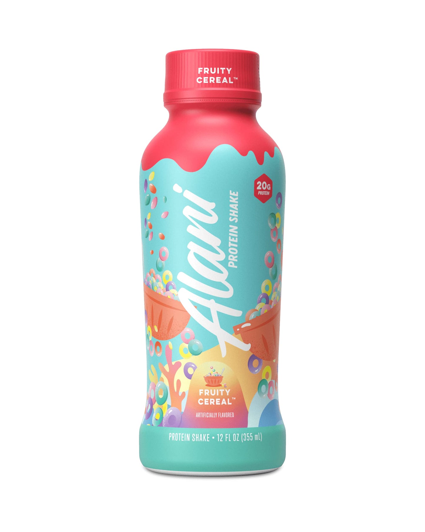Alani Nu Protein Shake, Ready to Drink, Naturally Flavored, Gluten Free, Only 140 Calories with 20g Protein per 12 Fl Oz bottle (Fruity Cereal, 12