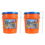 Ultra Fresh 6X Platinum 5 Gallon Laundry Detergent Liquid with Spring Fresh Fabric Softener and Pump for All Machine Types, Up to 640 Loads (2 Pack)