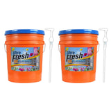 Ultra Fresh 6X Platinum 5 Gallon Laundry Detergent Liquid with Spring Fresh Fabric Softener and Pump for All Machine Types, Up to 640 Loads (2 Pack)