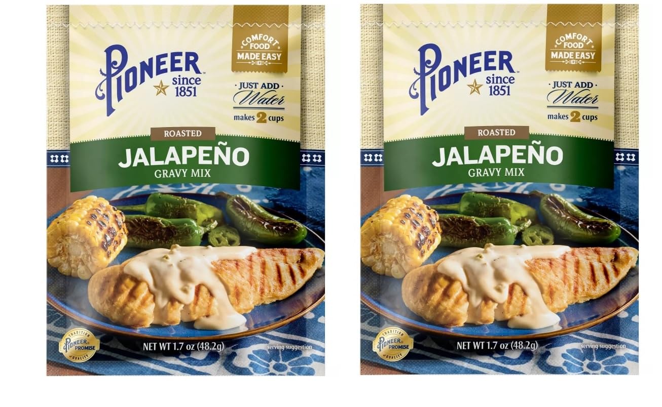 Pioneer Gravy & Seasoning Mixes - 2 packages (Roasted Jalapeno 1.7oz)