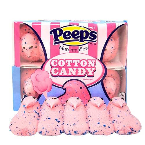 Peeps, Easter Peeps Marshmallow Cotton Candy Flavored Chicks for Basket Stuffers Gifts, 3 Ounces, 10 Count