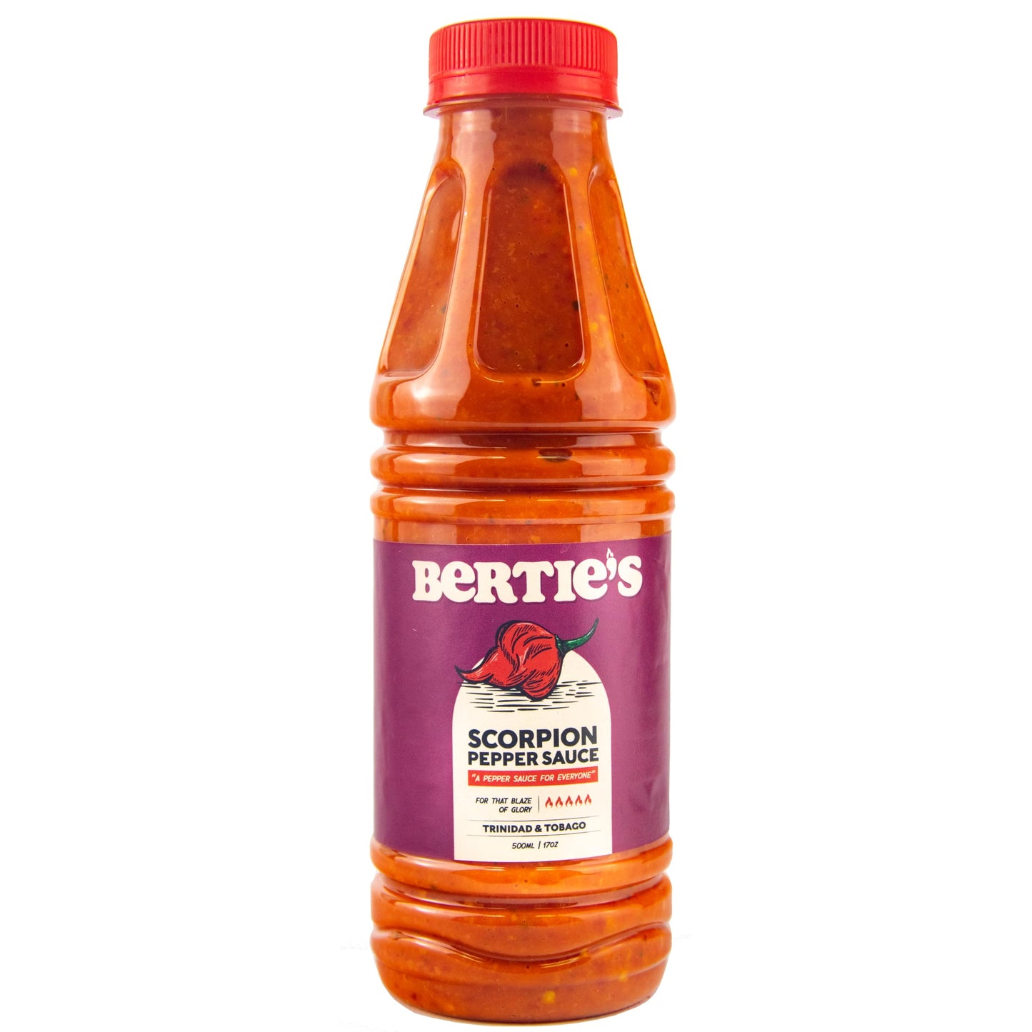 Bertie's Trinidad Scorpion Pepper Sauce - 500ml