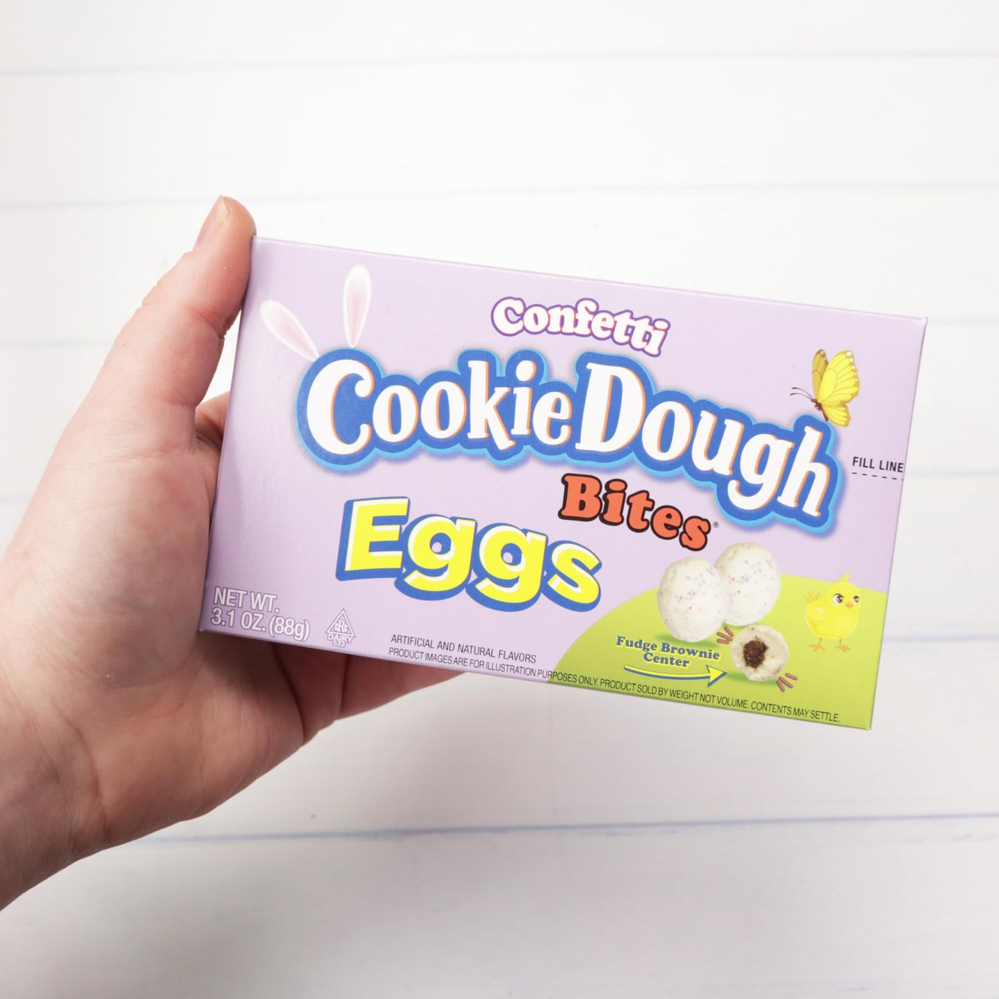 Edible Confetti Eggs Cookie Dough Bites, Fudge Brownie Flavored, Easter Basket Stuffer Candy, 3.1 Ounce