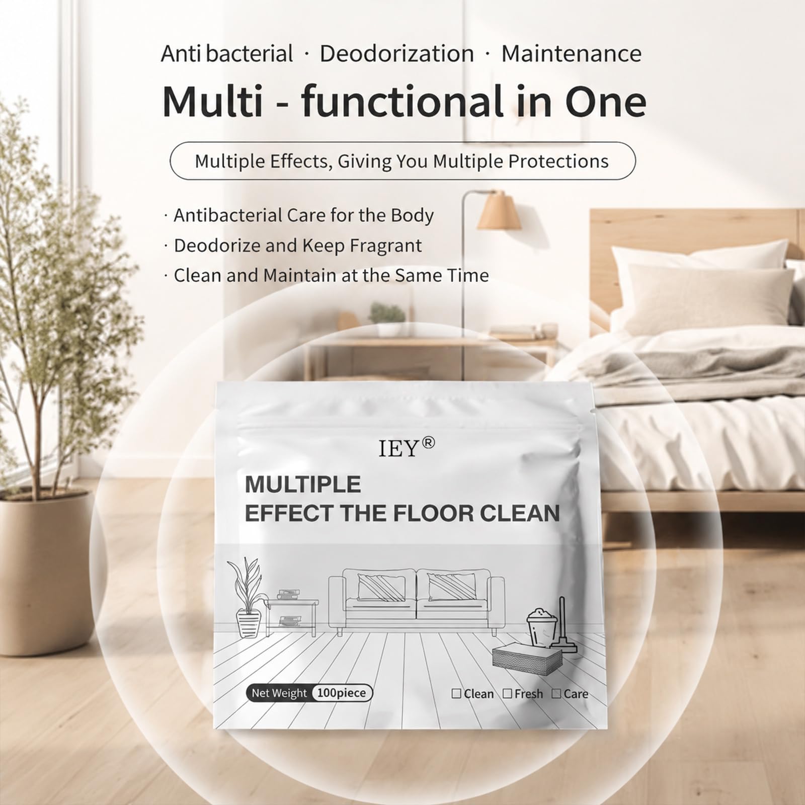 FKMEE IEY Floor Cleaning Tablets, Multi-Surface Floor Cleaner Tablets For Hardwood, Tile & Laminate 100 Piece (30 Piece)