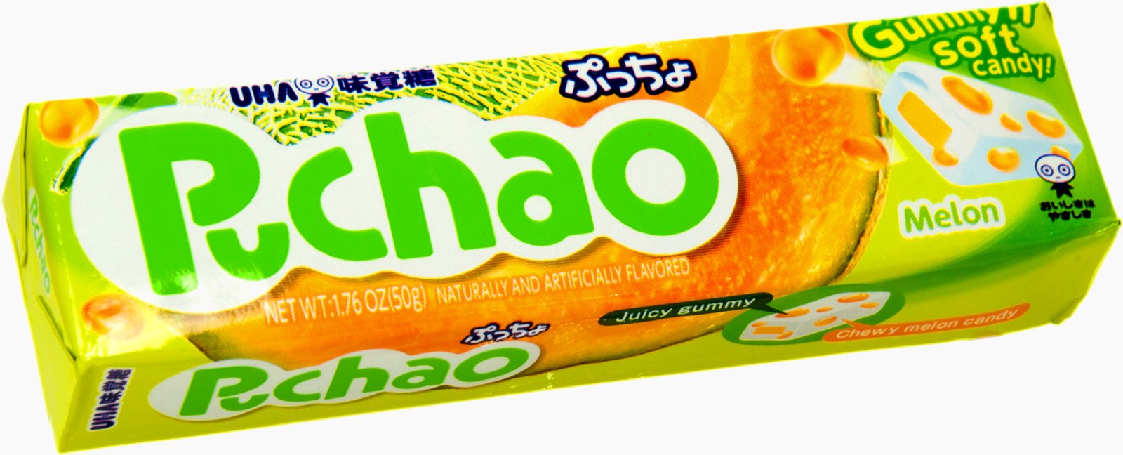 Uha Puchao, Japanese Gummy and Soft Candy, Melon, 1.76 oz (Pack of 5)