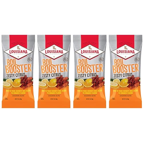 Zesty Citrus Boil Booster - Seafood Boil Enhancer - Crab, Shrimp, Crawfish Seasonings, Boil Mix and Spice Enhancer 7 oz. (Pack of 4) By Louisiana Fish