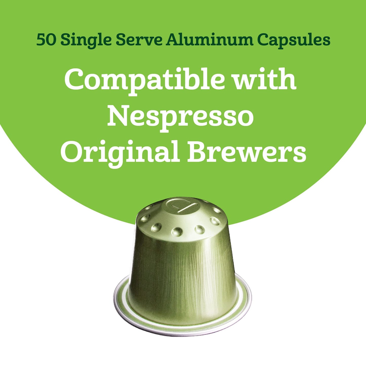 Amazon Fresh Espresso Decaffeinato Dark Roast Aluminum Capsules, Compatible with Nespresso Original Brewers, Intensity 9/13, 50 Count (5 Packs of 10)