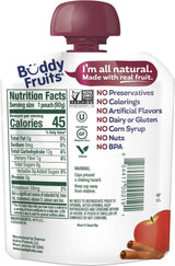 Buddy Fruits Snacks To Go Cinnamon Unsweetened Applesauce 3.2oz Pouch (Pack of 70) Gluten-Nut-Dairy-Preservatives-BPA Free, Non GMO, Kosher
