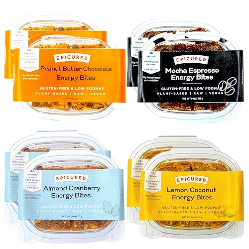 Epicured, Protein Energy Bites, (8 Packs = 16 Traditional Snack Bars), Variety Pack