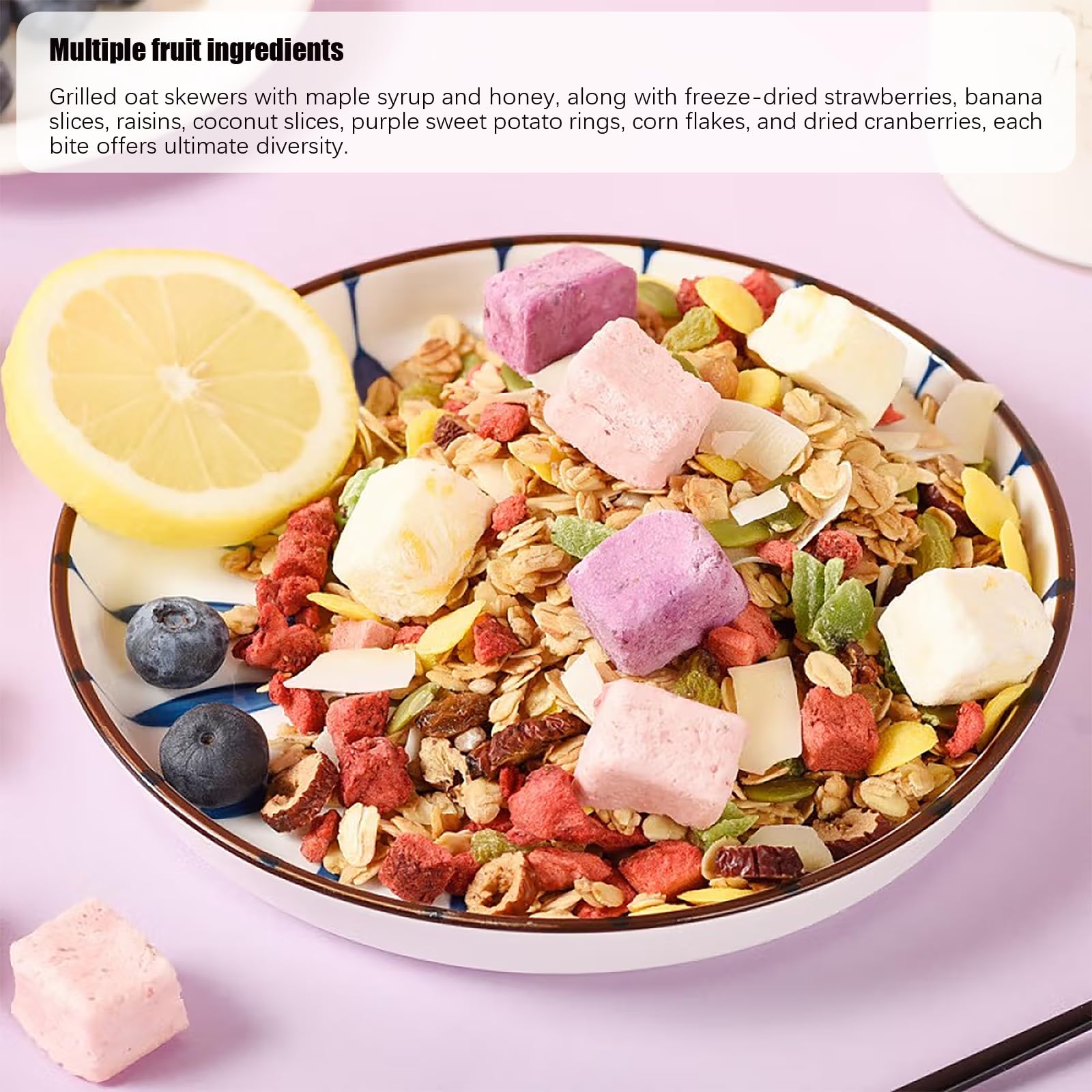 SIJIYUNLI-Yogurt Fruit Baked Cereal 400g/14.1oz Nutritional breakfast, low sugar, Congee?Dietary Fiber