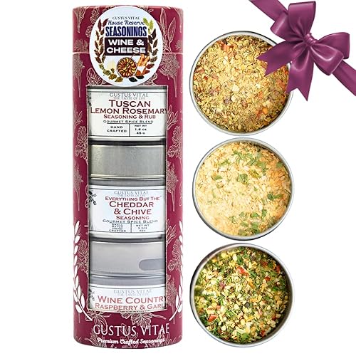 Wine & Cheese House Reserve Seasonings | | Gift Packaged Set of 3 Spice Blends | All Natural, Non GMO | Gourmet Infused Spice & Herb Blends | Perfect