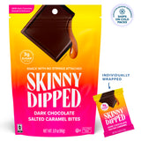 SkinnyDipped Dark Chocolate Salted Caramel Bites, 3.17oz Bags | 4 Pack
