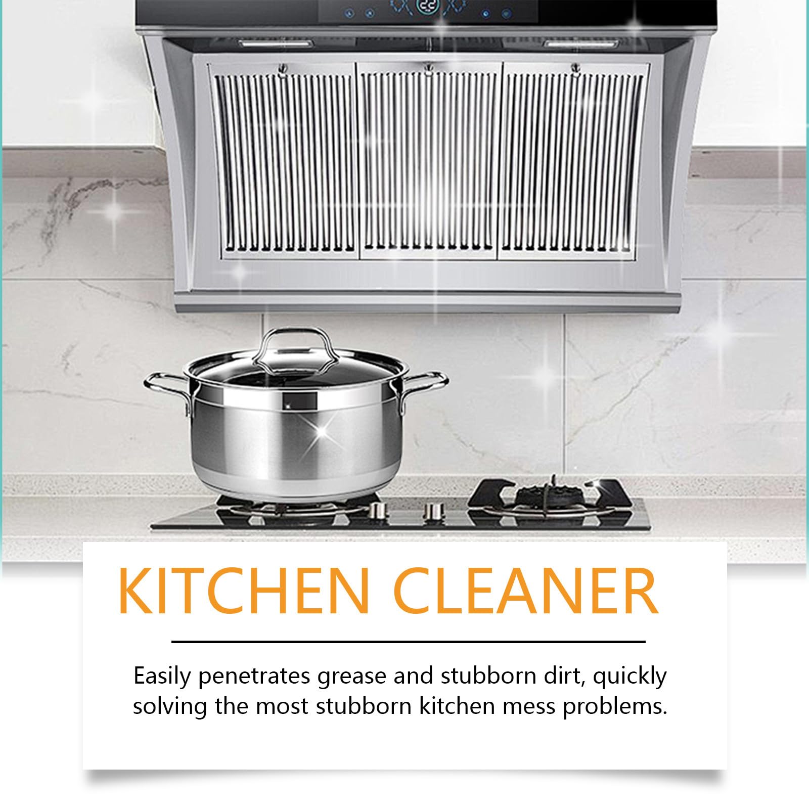 Kitchen Foam Cleaner Heavy Duty Grease Remover for Range Hood Stove Oven Powerful Unscented Deep Cleaning Spray Rich Foam Fast Acting Removes Stubborn