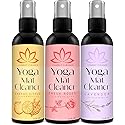 Combat Cleaner Yoga Mat Cleaner Spray Kit (Pack of 3) Includes a Microfiber Towel, Restores and Refreshes Yoga Mats (Lavender, Fresh Roses, Energy