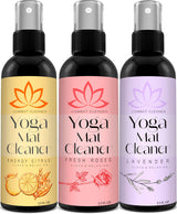 Combat Cleaner Yoga Mat Cleaner Spray Kit (Pack of 3) Includes a Microfiber Towel, Restores and Refreshes Yoga Mats (Lavender, Fresh Roses, Energy