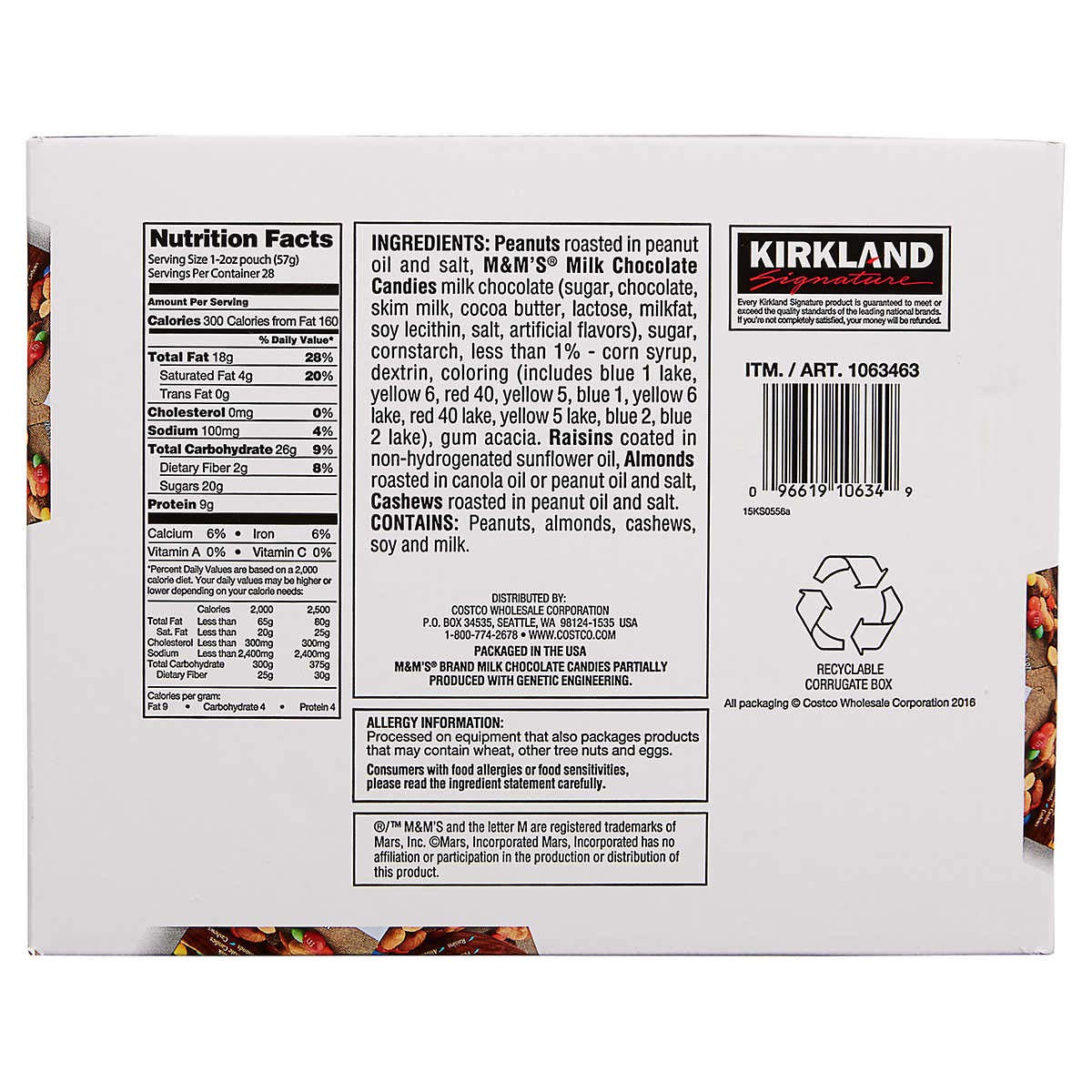 Kirkland Signature Trail Mix Snack Packs, Trail Mix, 2 oz, 28-count (3 Pack)