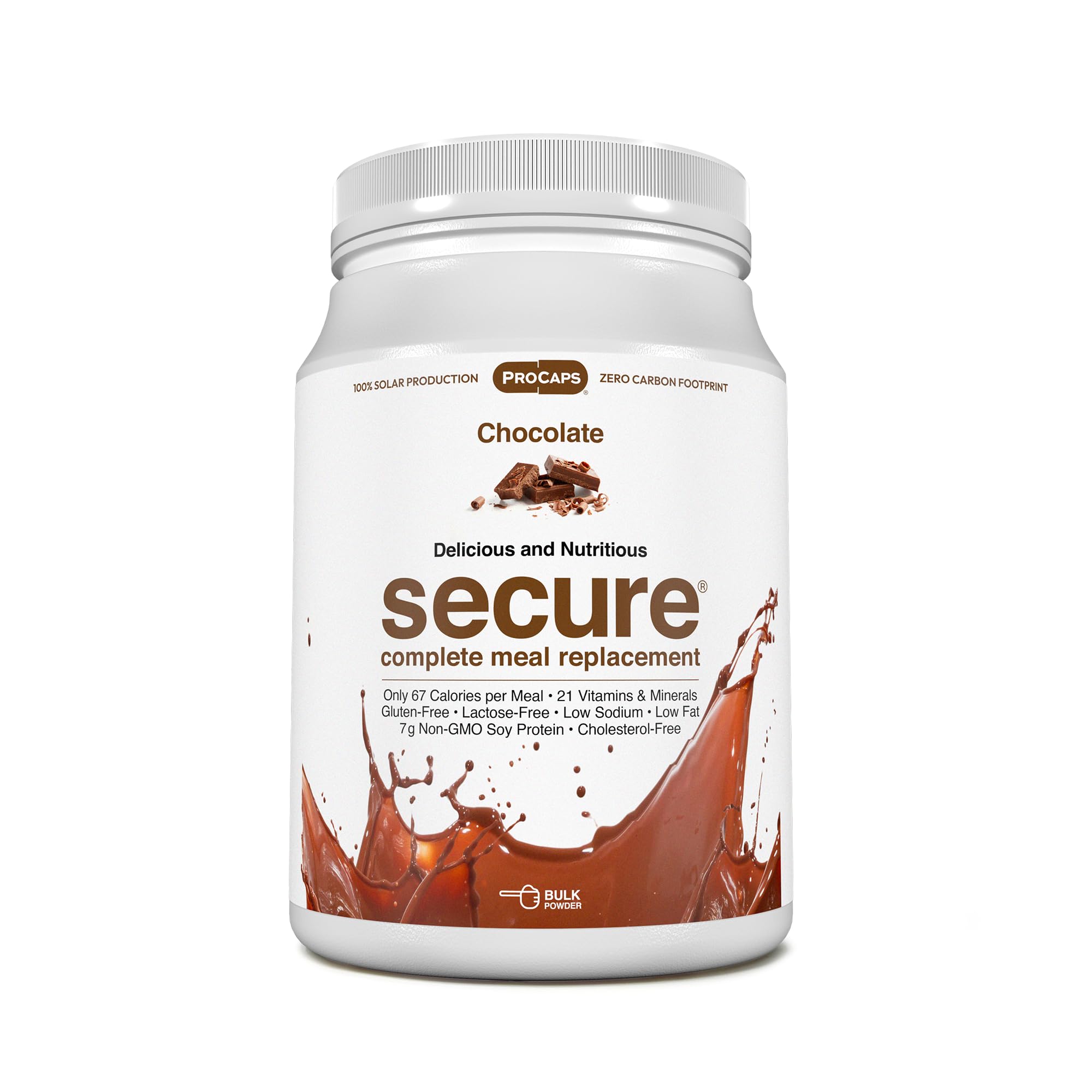 ANDREW LESSMAN Secure Soy Complete Meal Replacement - Chocolate 60 Servings - Only 67 Calories, 7g Non-GMO Soy Protein, Vitamins and Minerals