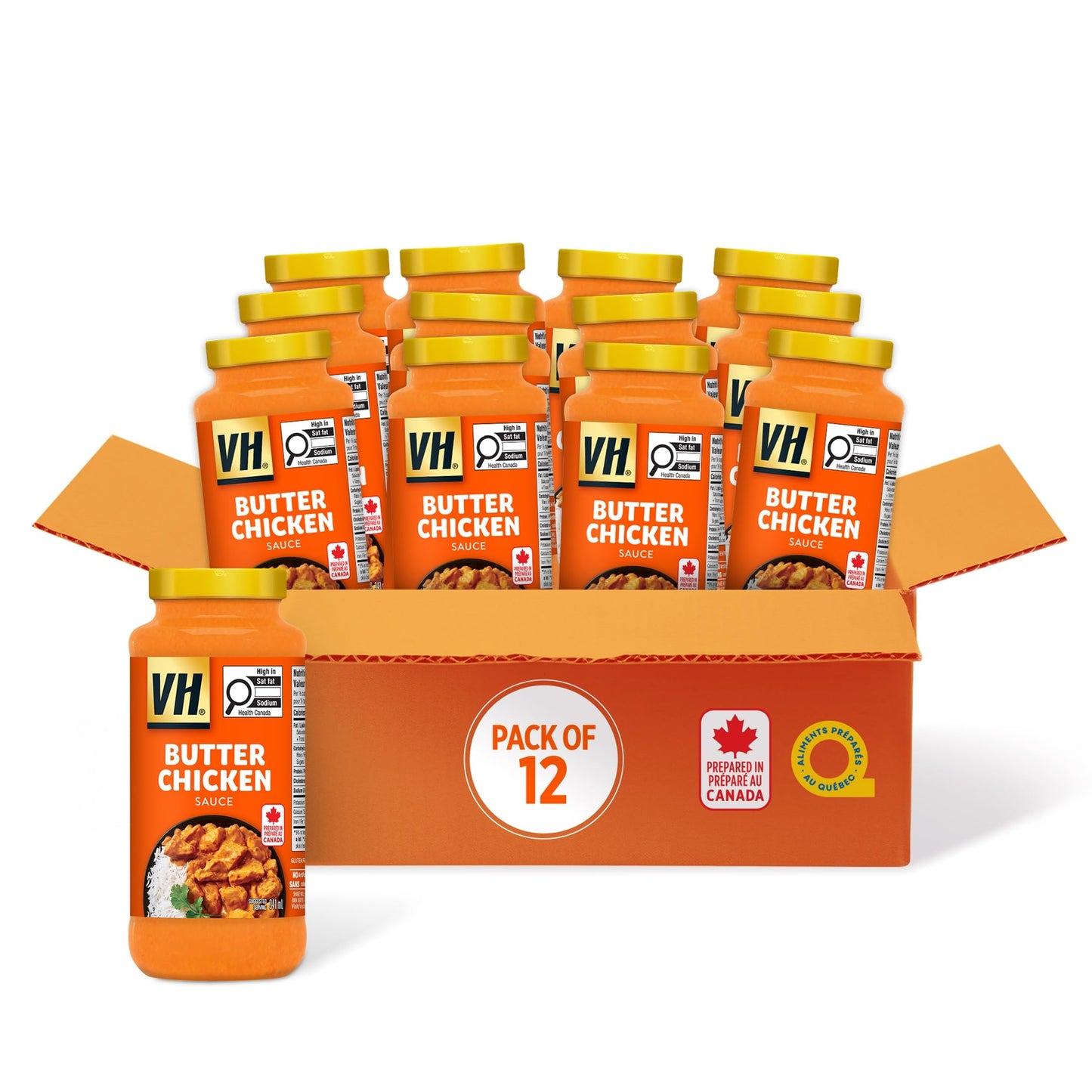 VH Butter Chicken Cooking Sauce (12 Count), 341ml/11.5oz, Jars {Imported from Canada}