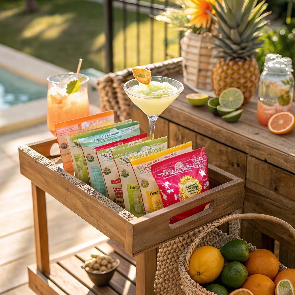 Craftmix Margarita Variety Pack Cocktail & Mocktail Drink Mixer, Skinny Mixes - Water Flavoring Packets - Made With Real Fruit - Vegan Low-Carb