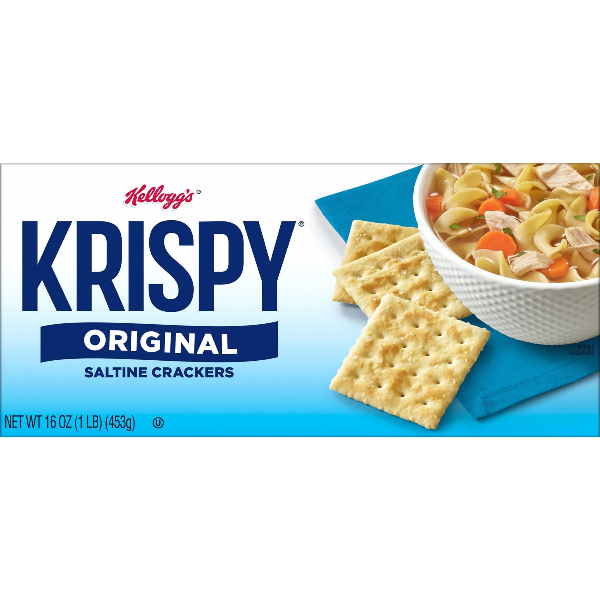 Kellogg's Krispy Saltine Crackers, Soup Crackers, Lunch Snacks, Original, 16oz Box (1 Box)