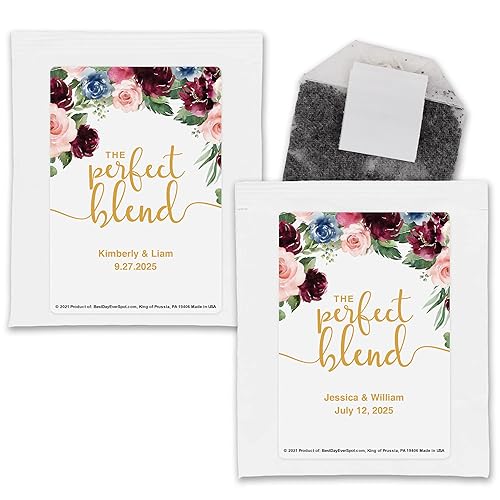 Best Day Ever Spot Tea Party Favors, Perfect Blend Personalized Tea Bags, Tea Bag Favors, Tea Wedding Favor, Tea Favors, Bridal Shower Favors - Set