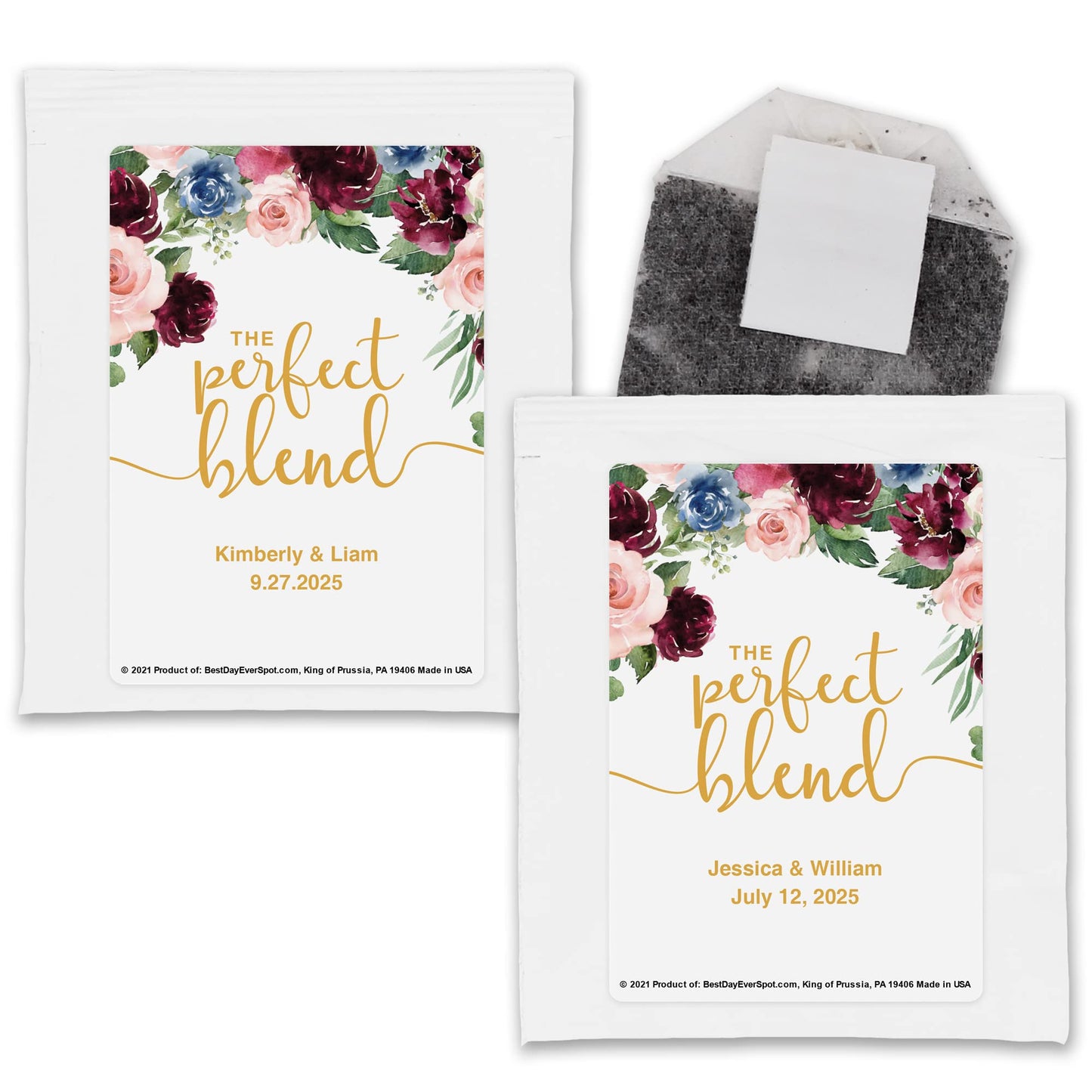 Best Day Ever Spot Tea Party Favors, Perfect Blend Personalized Tea Bags, Tea Bag Favors, Tea Wedding Favor, Tea Favors, Bridal Shower Favors - Set