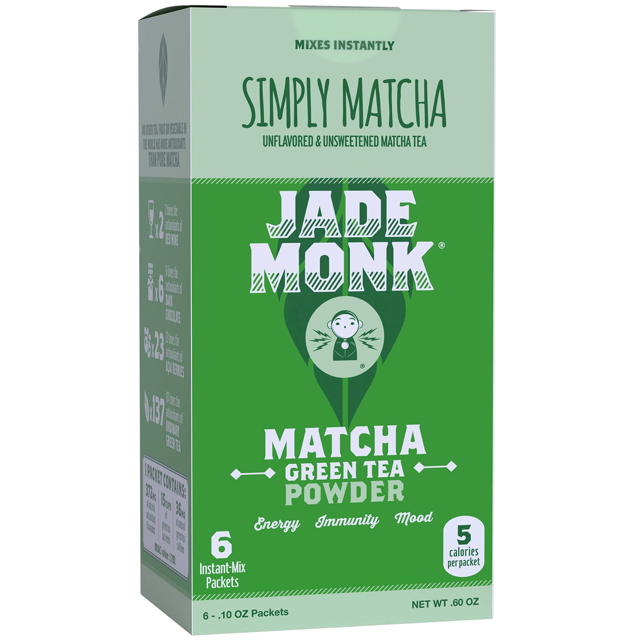 On-The-Go Matcha Green Tea Powder Single Serve Packets - Enjoy Anytime, Anywhere - All Natural, Mixes Instantly