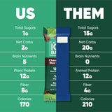 IQBAR Brain and Body Plant Protein Bars - Chocolate Mint Chip - 4-Count Low Carb - Gluten Free, High Fiber, Vegan Snacks - Low Sugar Meal Replacement