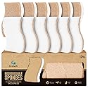 Isshah Plant-Based Natural Kitchen Sponges for Dishes- FSC Certified and PETA Approved, 12 Count