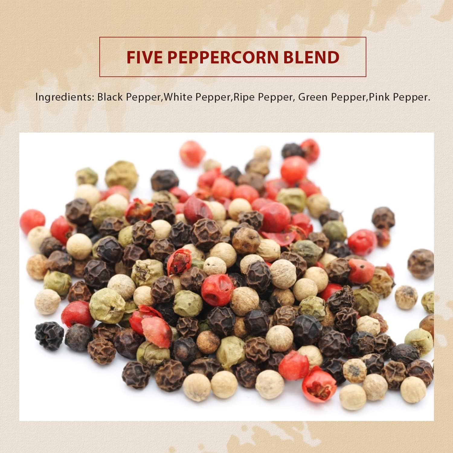 52USA Rainbow Peppercorns, 12oz, Peppercorn for Grinder Refill, Non-GMO, Kosher, Whole White & Red & Black Peppercorns, Packed to Keep Peppers Fresh