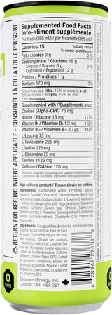 Exponent - Sector-C Fusion Energy Drink | Pack of 12, 355mL Cans | Light & Crisp Citrus Blend | Zero Sugar & Sucralose | Naturally Sourced Caffeine |