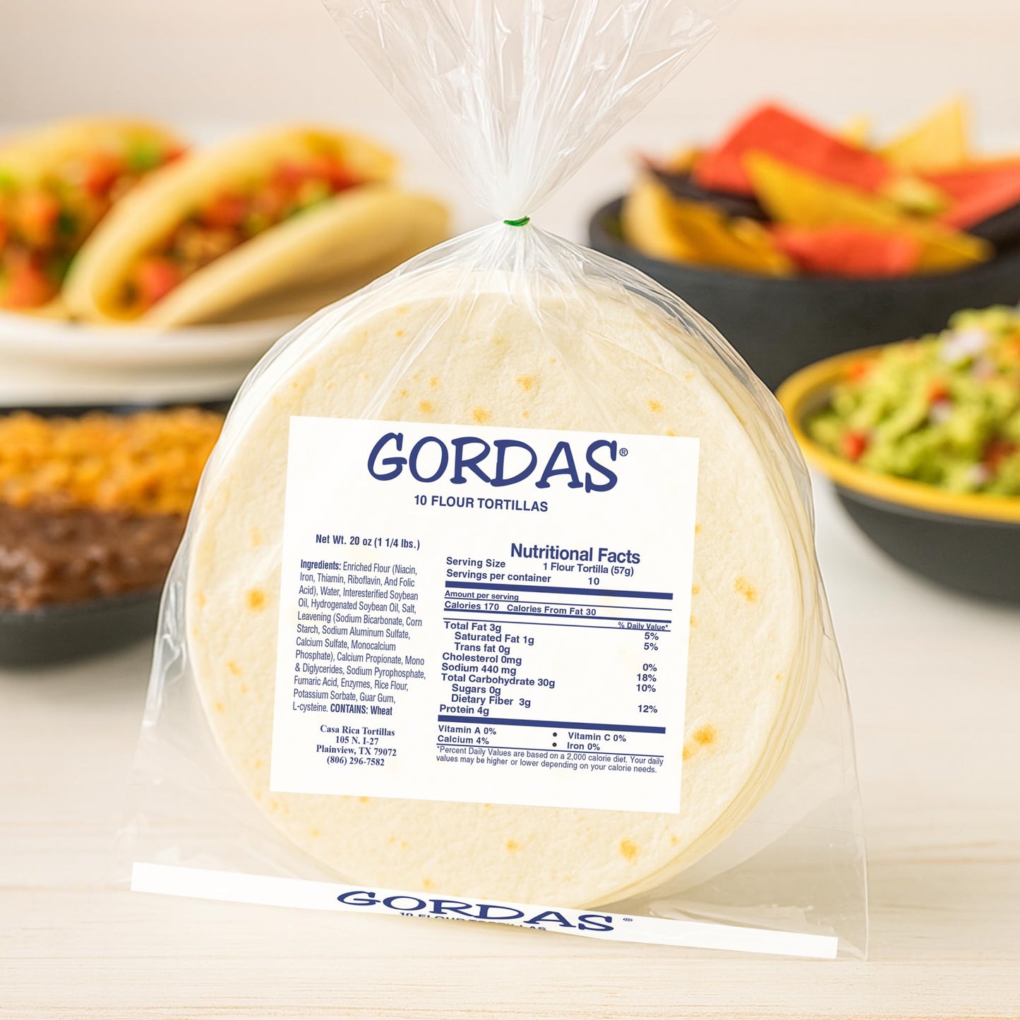 Gordas Thick and Fluffy 8 inch Flour Tortillas (2 Pack)