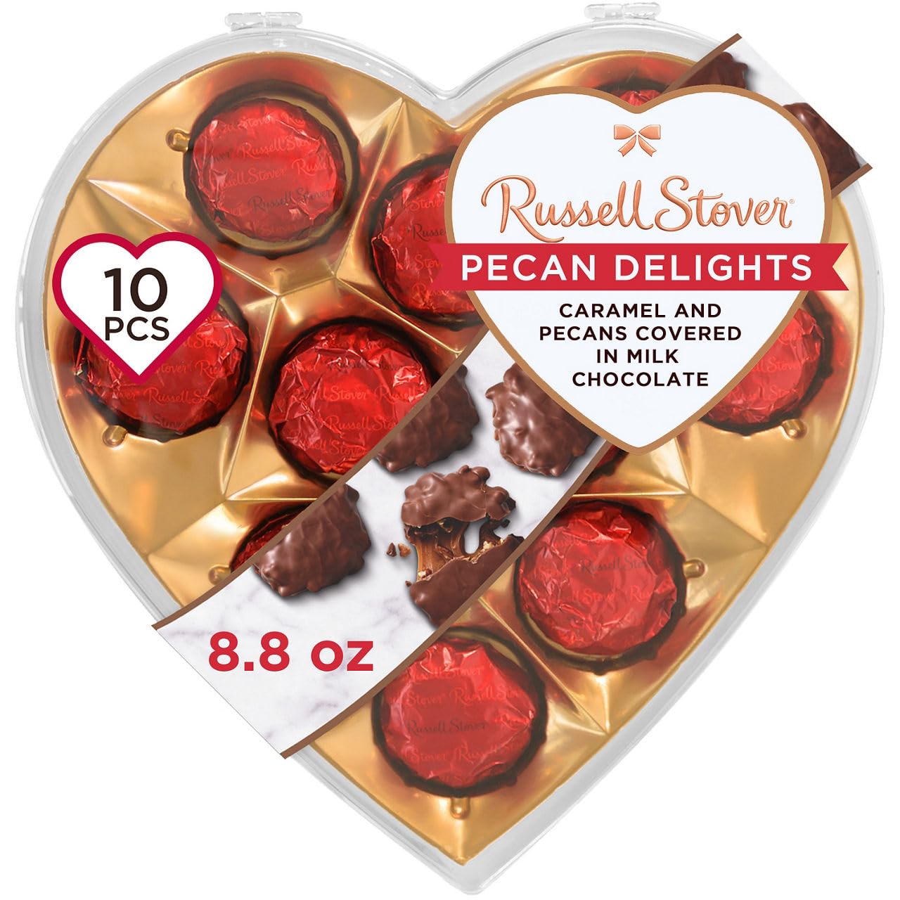 Russell Stover, Pecan Delights Heart, 8.8 Ounce