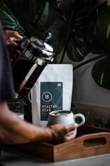 Healthy Bean Organic Ground Coffee Thrive Morning Blend - Low Acid Coffee Grounds for Sensitive Stomach - Medium Roast Blend, USDA Organic, High