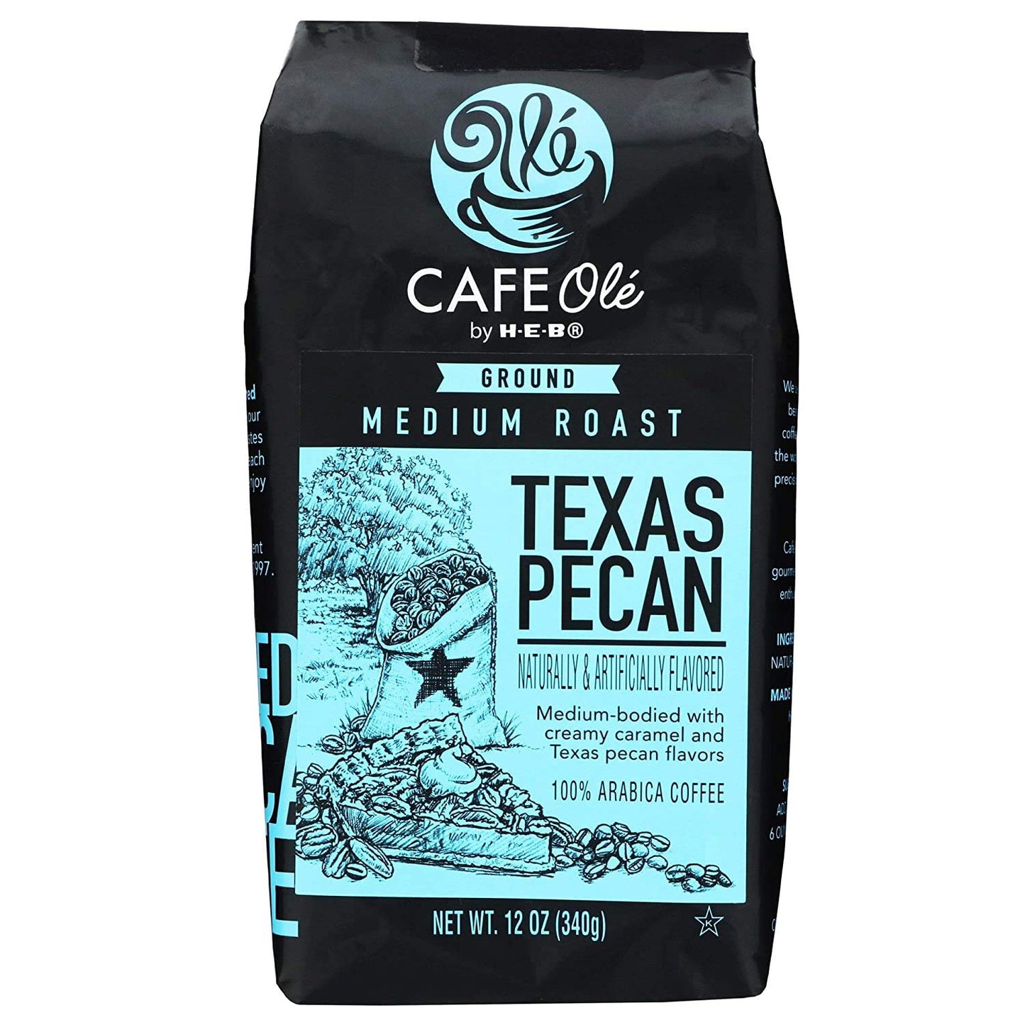 Roasting Plant Cafe Ole Texas Pecan Ground Coffee 12oz pack of 1 (12 Ounce (Pack of 3))