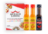 Mexico Lindo Hot Sauce Variety Pack | Includes 2 Bottles of Red Habanero + 1 Bottle of Xxxtra Hot | 5 Fl Oz Bottles (Pack of 3)