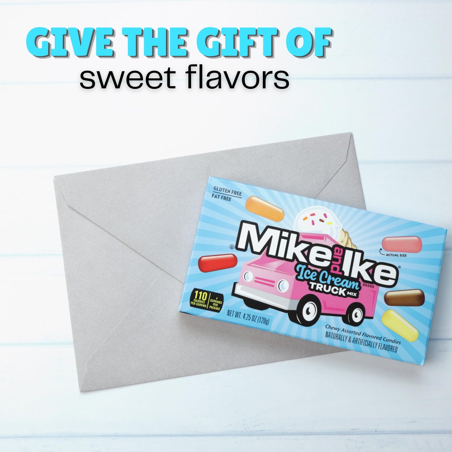 Mike and Ike Ice Cream Truck Mix Theatre Boxes, Assorted Chewy Candies, Movie Night Treats, 4.25 Ounces (Pack of 3)