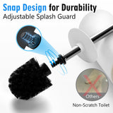 Viosuniu Matt White Ceramic Toilet Brush and Holder Set, Durable Bristles Non Scratch Toilet, Long Stainless Steel Handle, Freestanding Toilet Bowl
