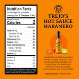 Trejo's Habanero Hot Sauce | Bold & Smoky with Sweet Carrot, Onion & Garlic | Handcrafted in USA | Vegetarian & Non-GMO | Perfect for Marinades