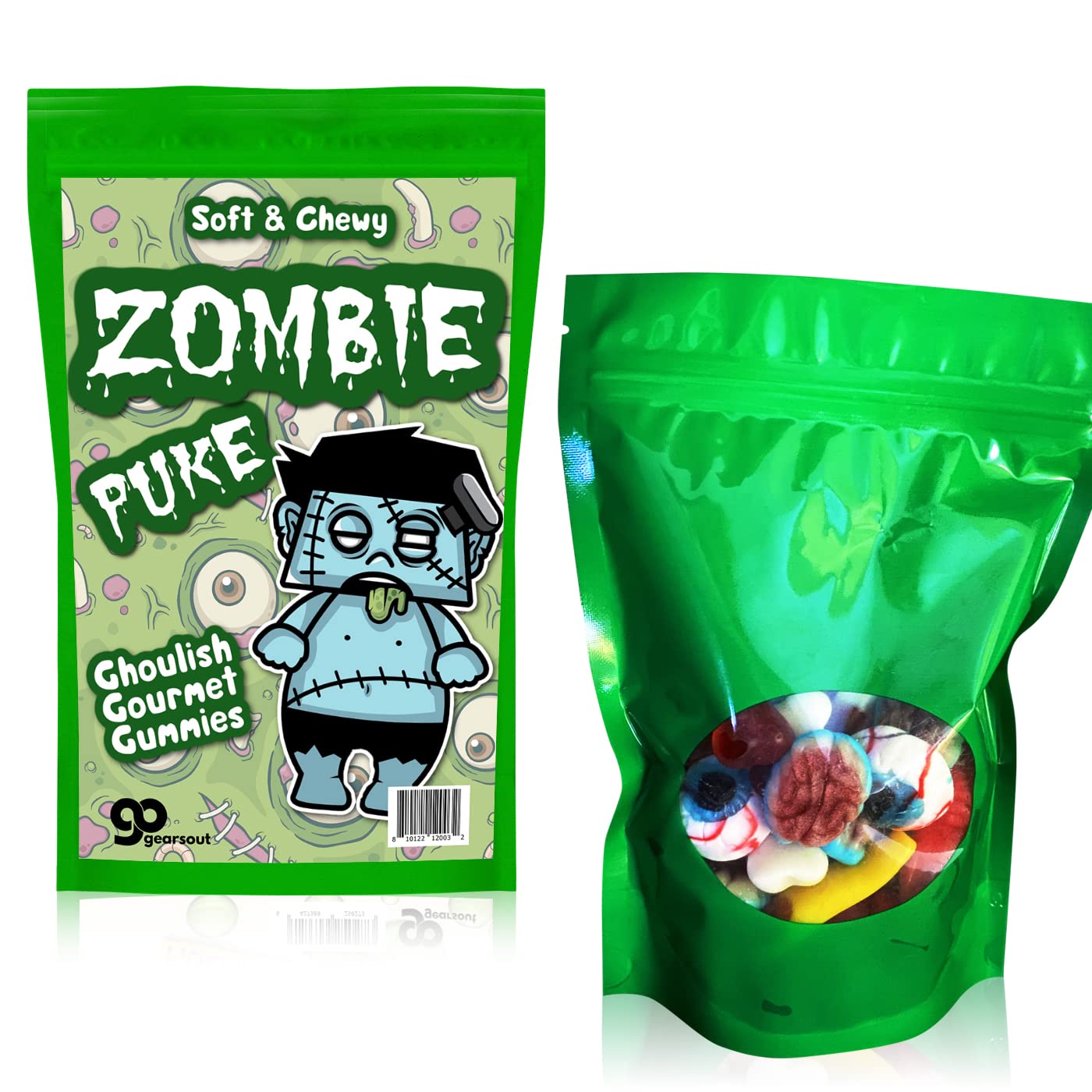 Zombie Puke Gummy Body Parts - Creepy Gummies Candy for Kids - Funny Zombie Gag Gift for Halloween Party Favors - Costume Contest Prizes - Eyeballs