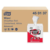 Tork ShopMax Heavy Duty Centerfeed Paper Towel White Self Dispensing, High Absorbency, 4 x 200 Sheets, 450137