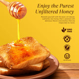 100% Authentic, USA - Made Raw Unfiltered Honey, Pure Southern Honey [ 2 lb] - Unheated - Non - GMO, No Additives, All - Natural Sweetener- Squeeze
