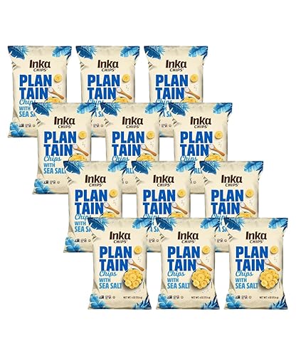Inka Crops Inka Chips, Seasalt Plantain Chips, 4 Ounce (Pack of 12)